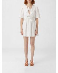 Ganni - Stretch Cotton Mini Dress - Lyst