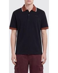Marni - Cotton Polo Shirt With Contrasting Trims And Striped Collar - Lyst