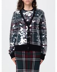 N°21 - Cárdigan De Lana Virgen Con Estampado De Tartán, Bordados Y Cuello De Pico - Lyst