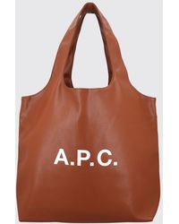 A.P.C. - Große Ninon Tote-Bag Aus Recycelten Materialien Mit Gedrucktem Logo - Lyst