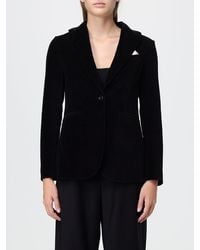 Circolo 1901 - Single-Breasted Velvet Blazer With Slit Pockets - Lyst