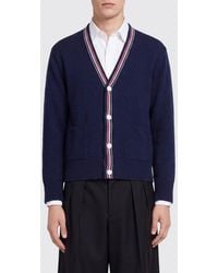 Thom Browne - Slim Fit Wool And Mohair Cardigan With Fauna Print - Lyst