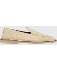 Buttero - Suede Cowhide Flat Loafers With Raised Apron Toe - Lyst