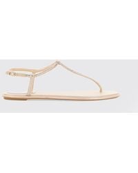 Rene Caovilla - Diana Nappa Leather Sandals With Rhinestones - Lyst