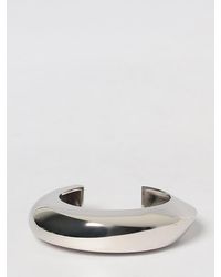 Alaïa - Pulsera Rígida Edge De Latón Cromado Con Logotipo Grabado - Lyst
