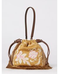 Etro - Kalispera Canvas-Tasche Mit Floralem Jacquard-Muster Und Fransen - Lyst