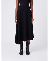 Comme des Garçons - Comme Des Gar&Ccedil	Ons Asymmetrical High-Waist Pure Wool Knit Midi Skirt - Lyst