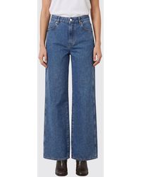 Balmain - High-Waisted Wide Leg Jeans - Lyst