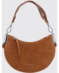 Coccinelle - Small Sunup Suede Leather Hobo Bag With Lettering Logo - Lyst