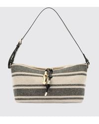 Furla - Debby Bicolor Striped Linen And Cotton Blend Shoulder Bag - Lyst