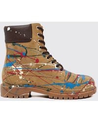 Philipp Plein - Nubuck Outdoor Ankle Boots With Lug Sole - Lyst