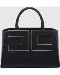 Elisabetta Franchi - Flared Tote Bag With Metal Logo And Inner Pouch - Lyst