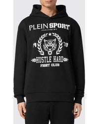 Philipp Plein - Graphic Print Cotton Hoodie With Dropped Shoulders - Lyst