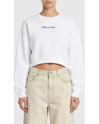 Off-White c/o Virgil Abloh - Cropped Cotton-Blend Sweatshirt With Back Arrow Logo - Lyst