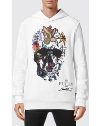 Philipp Plein - Relaxed Fit Jersey Hoodie With Skull Print - Lyst