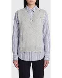 Maison Margiela - Striped Cotton And Linen Shirt With Faux Vest - Lyst