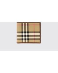 Burberry - Vintage Check And Calf Leather Bifold Wallet - Lyst