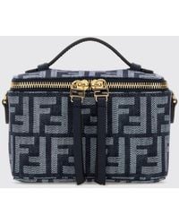 Fendi - Vanity Denim Bag With Ff Jacquard Monogram - Lyst