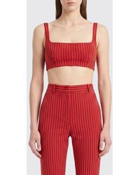 Orian - Pinstriped Off-The-Shoulder Cropped Top With Square Neckline - Lyst