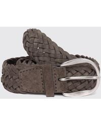 Orciani - Plot Woven Suede Calf Leather Belt With Buckle - Lyst