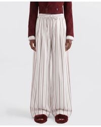 Dolce & Gabbana - Dolce &Amp Gabbana Striped Silk-Cotton Blend Palazzo Trousers - Lyst