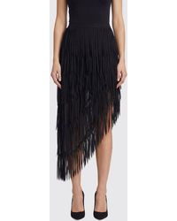 Erika Cavallini Semi Couture - Melania Asymmetric Skirt With Fringes - Lyst