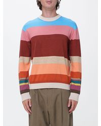 Paul Smith - Multicolour Striped Cotton And Linen Blend Crewneck Jumper - Lyst