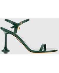 Loewe - Toy Crocodile-Embossed Calfskin Sandals With Sculptural Heel - Lyst