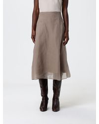 Brunello Cucinelli - Silk Circle Midi Skirt - Lyst