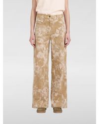 Momoní - Momon&Igrave High-Waisted Floral Print Cotton Wide Leg Trousers - Lyst