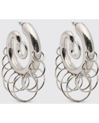 Panconesi - Pendientes Serpent De Latón Cromado - Lyst