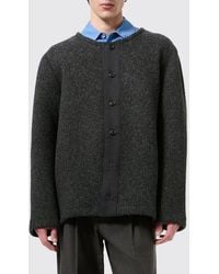 Our Legacy - Relaxed Fit Wool Crewneck Cardigan With Dropped Shoulders - Lyst