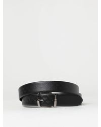 Emporio Armani - Leather Belt With All-over Monogram - Lyst