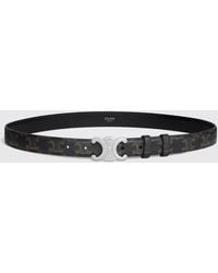 Celine - Leather Belt With Logo - Lyst