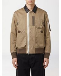 SACAI X CARHARTT WIP - Polyester Bomber Jacket With Leather Collar And Zip Closure - Lyst