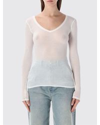 American Vintage - Long-Sleeved V-Neck T-Shirt - Lyst