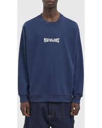 New Balance - Relaxed Fit Cotton Crewneck Jumper With Contrast Logo - Lyst