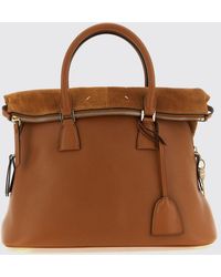 Maison Margiela - Medium 5Ac Calfskin And Suede Handbag - Lyst