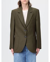 Victoria Beckham - Single-Breasted Virgin Wool Blazer With Padded Shoulders - Lyst