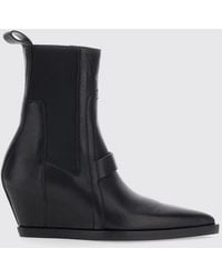 Rick Owens - Sharp Leather Chelsea Boots With Wedge Heel - Lyst