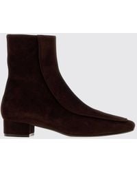 Herbert Levine - Calfskin Ankle Boots With Square Toe And Zip Closure - Lyst