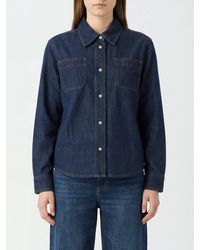7 For All Mankind - Cotton And Modal Denim Shirt With Patch Pockets - Lyst