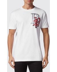Philipp Plein - Cotton T-Shirt With Graphic Print And Contrast Back Logo - Lyst