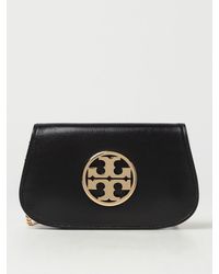 Tory Burch - Reva Leather Clutch With Shoulder Strap - Lyst