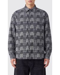 ERL - Patchwork Cotton Long-Sleeve Shirt With Curved Hem - Lyst