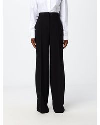 Elisabetta Franchi - High-Waisted Silk Wide-Leg Tailored Trousers - Lyst