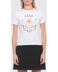 CASABLANCA - Slim Fit Cotton T-Shirt With Graphic Print And Contrast Trims - Lyst
