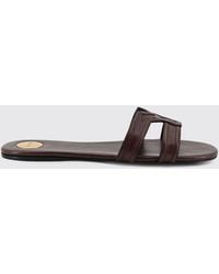 Saint Laurent - Mabrouka Vegetable-Tanned Leather Slippers - Lyst