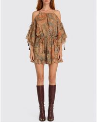 Etro - Cotton Mini Dress With Paisley Print - Lyst