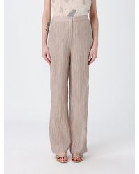 Emporio Armani - Pleated Lurex Crepe Trousers - Lyst